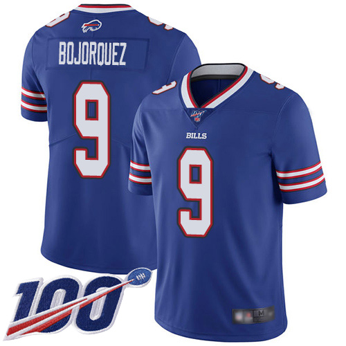 Men Buffalo Bills 9 Corey Bojorquez Royal Blue Team Color Vapor Untouchable Limited Player 100th Season NFL Jersey